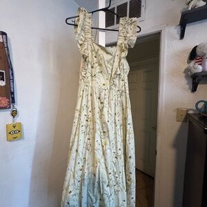 H&M Light Green Floral Maxi Dress